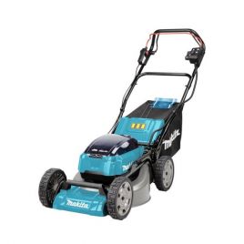 Masina electrica de tuns gazon cu autotractare compatibila cu acumulatori 2x18 V Makita DLM462Z, 46 cm