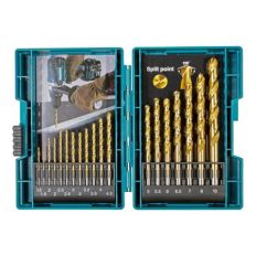 Set 19 burghie metal Makita B-67795, HSS-TiN, 1 - 10 mm, in caseta din plastic